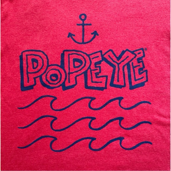 POPEYE Anchor Wave Graphic Tee – Red Short Sleeve – Large - Picture 2 of 6